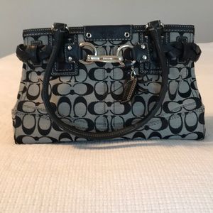 Coach black and grey signature shoulder bag